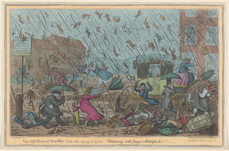 Very unpleasant weather by George Cruikshank